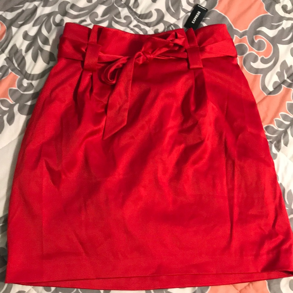 NWT red belted skirt (Express)